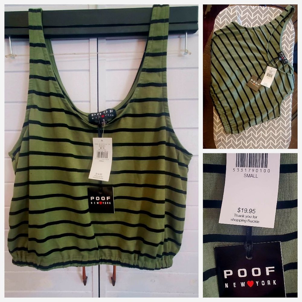 Poof! Brand Striped Crop Top